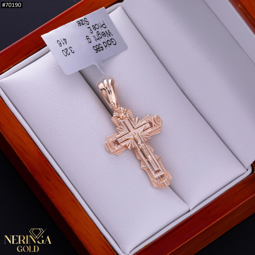 Rose gold cross pendant #70190