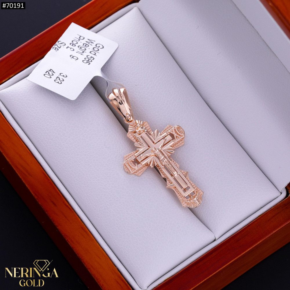 Rose gold cross pendant #70191