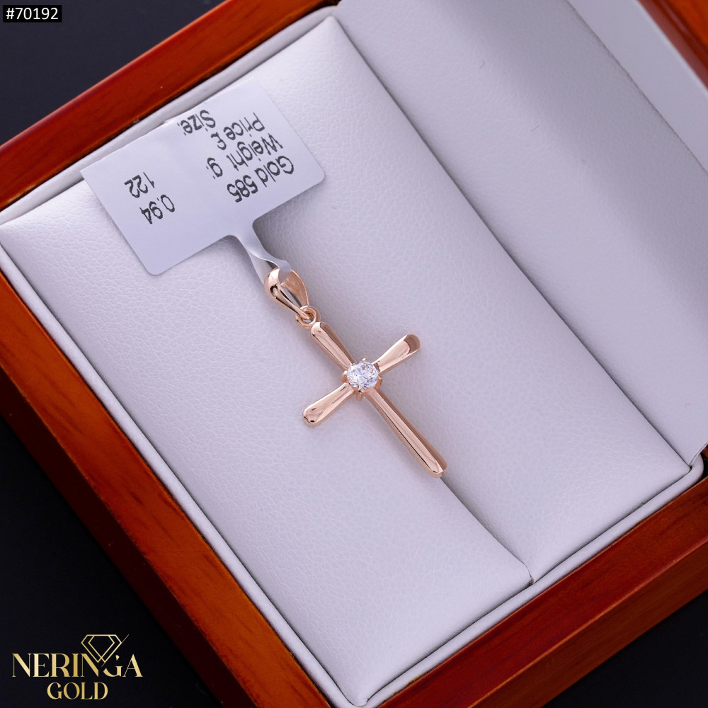 Rose gold cross pendant #70192