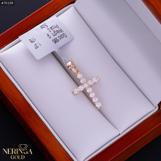 Rose gold cross pendant #70199