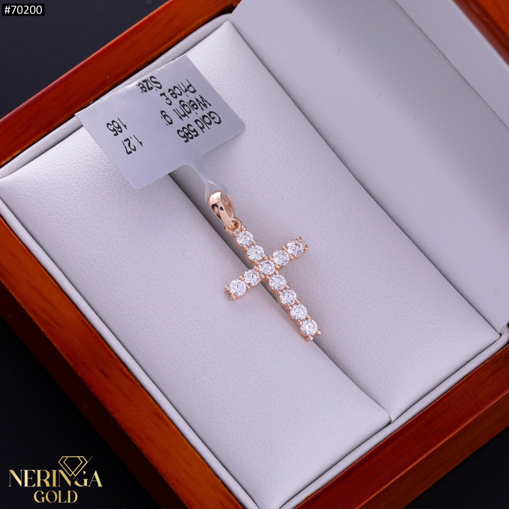 Rose gold cross pendant #70200