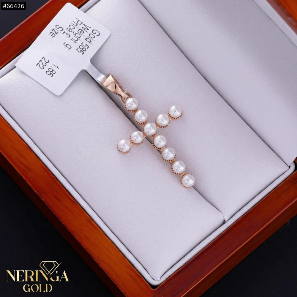 Rose gold cross pendant #66426