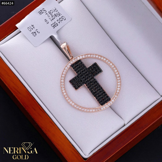 Rose gold cross pendant #66424