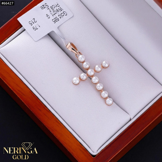 Rose gold cross pendant #66427