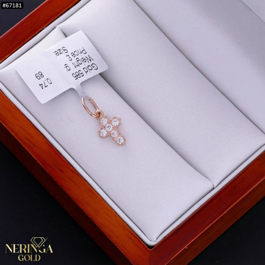Rose gold cross pendant #67181