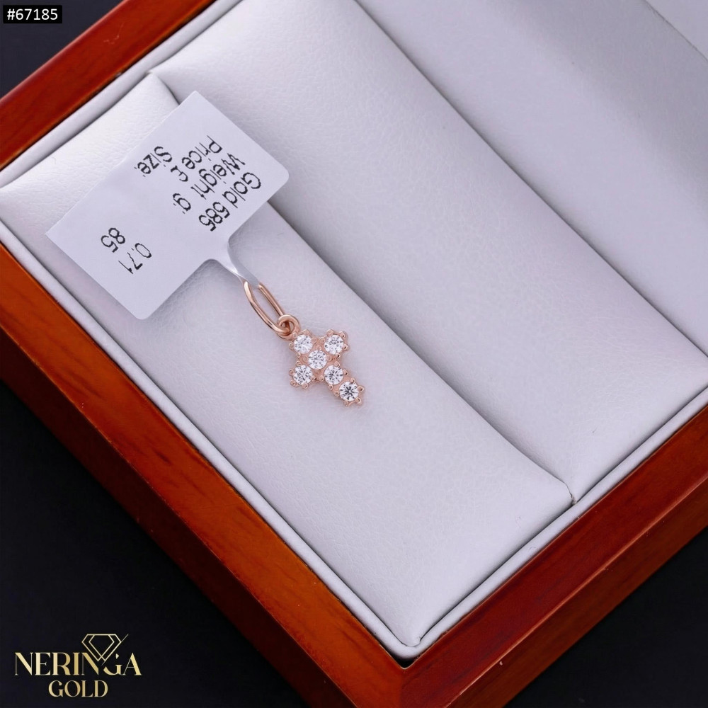 Rose gold cross pendant #67185