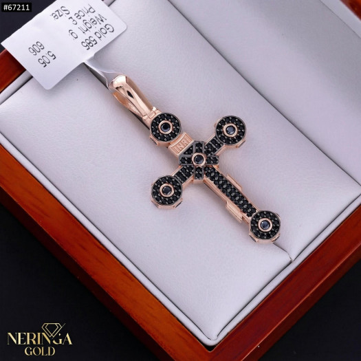 Rose gold cross pendant #67211