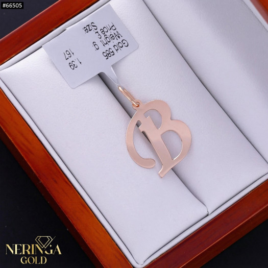 Rose gold letter pendant #66505