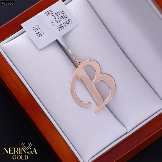 Rose gold letter pendant #66506