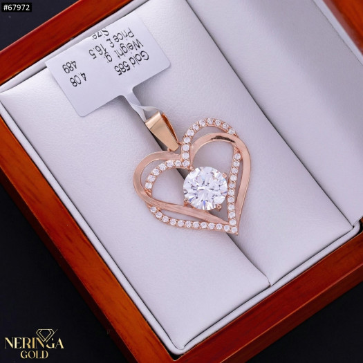 Rose gold heart pendant #67972