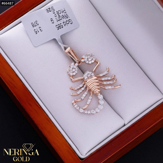 Rose gold zodiac sign pendant #66487