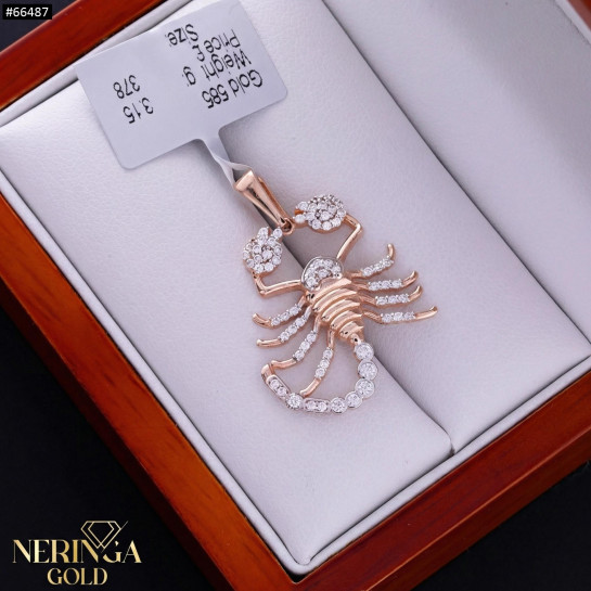 Rose gold zodiac sign pendant #66487