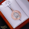 White rose gold zodiac sign pendant #66453
