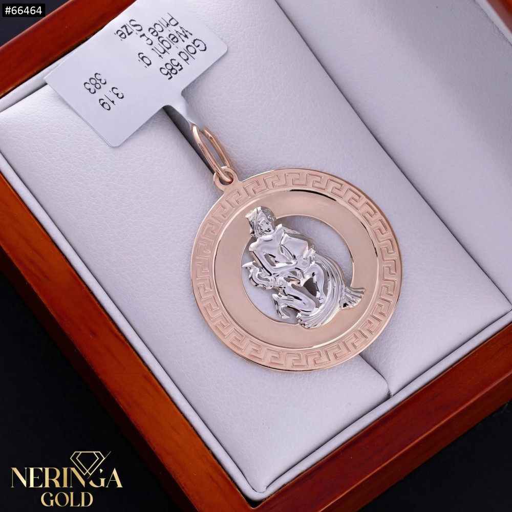 White rose gold zodiac sign pendant #66464
