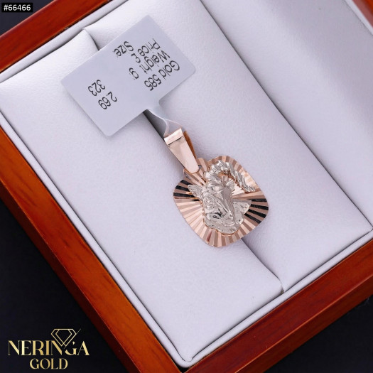White rose gold zodiac sign pendant #66466