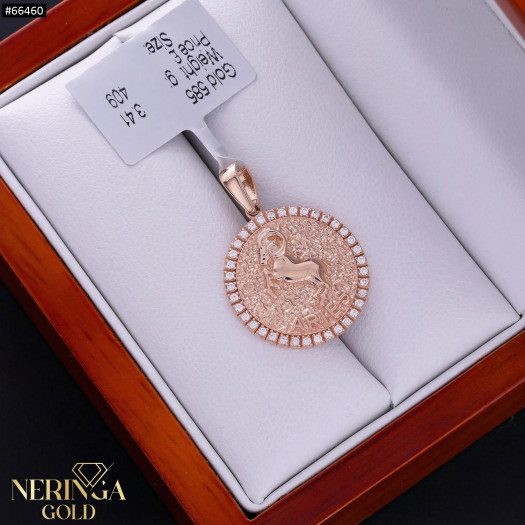 Rose gold zodiac sign pendant #66460