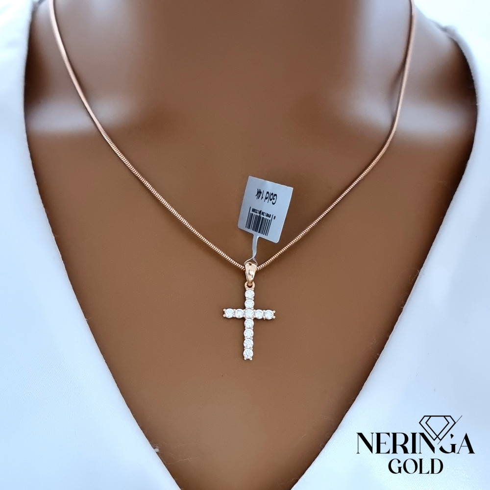 Rose gold cross pendant #70200