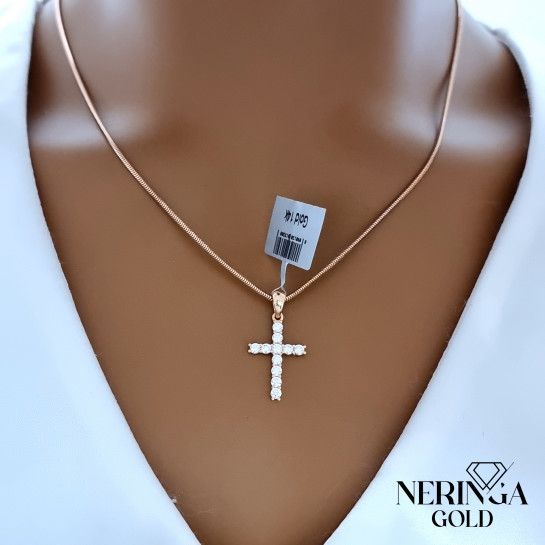 Rose gold cross pendant #70200