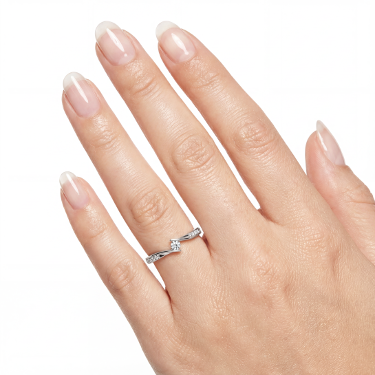 White gold gemstone ring #68098