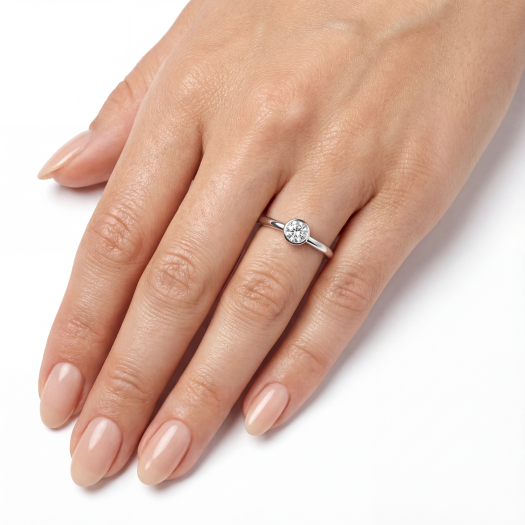 White gold gemstone ring #68099