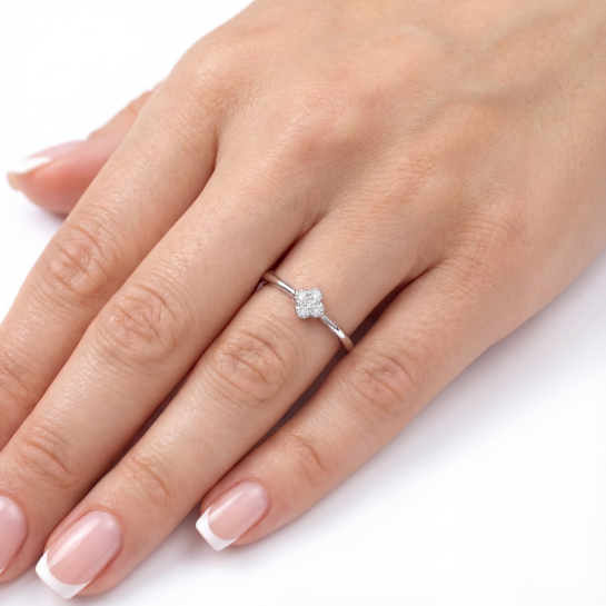 White gold gemstone ring #68102