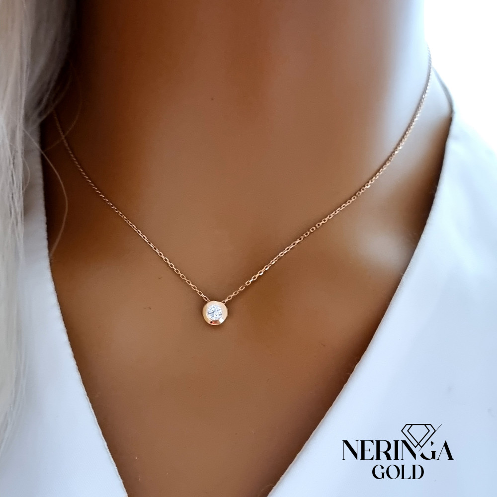 Rose gold necklace set #69237