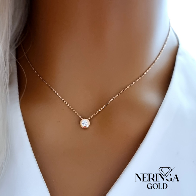 Rose gold necklace set #69236