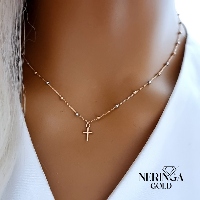 White rose gold necklace set #69231