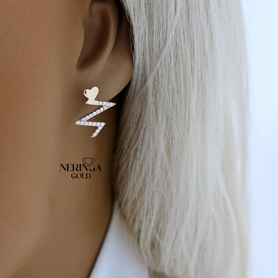 Rose gold stud earrings #66324