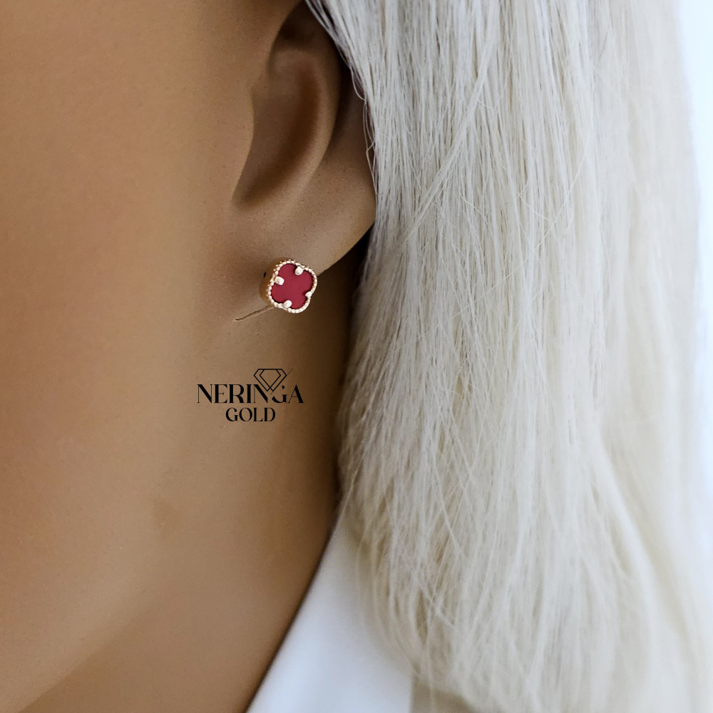 Rose gold stud earrings #66318