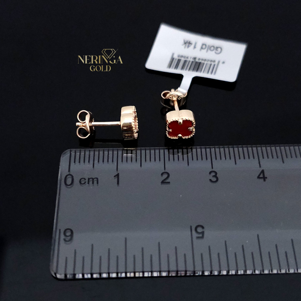 Rose gold stud earrings #66318