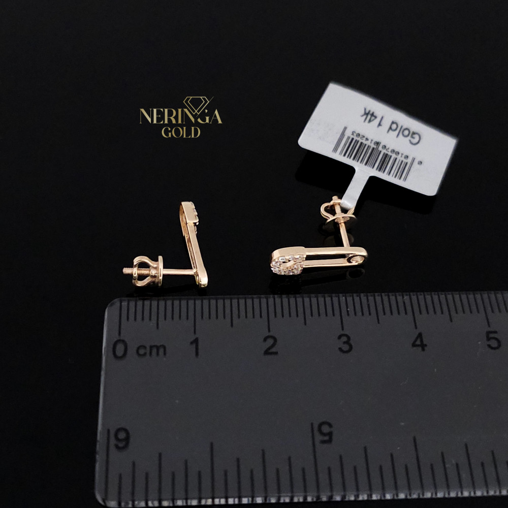 Rose gold stud earrings #66347
