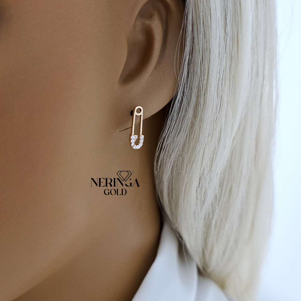 Rose gold stud earrings #66347