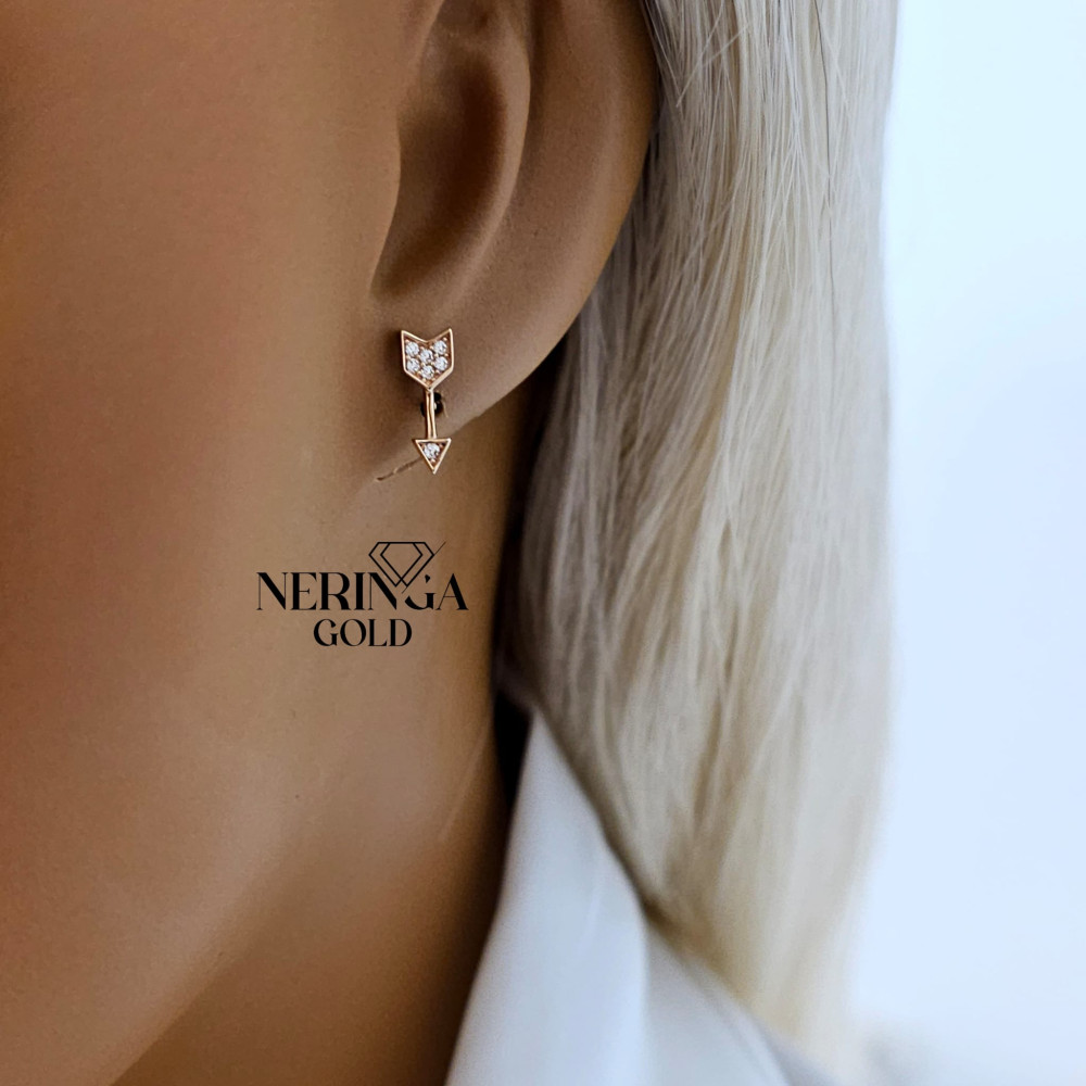 Rose gold stud earrings #66345