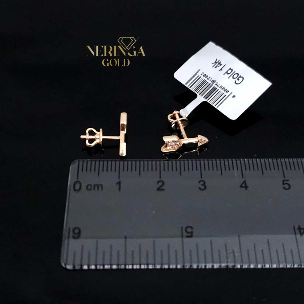 Rose gold stud earrings #66345