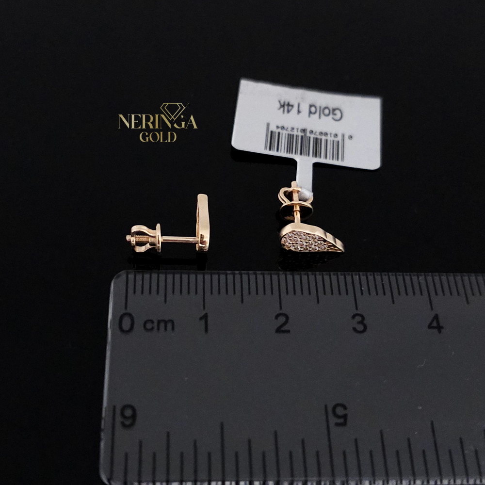Rose gold stud earrings #60761
