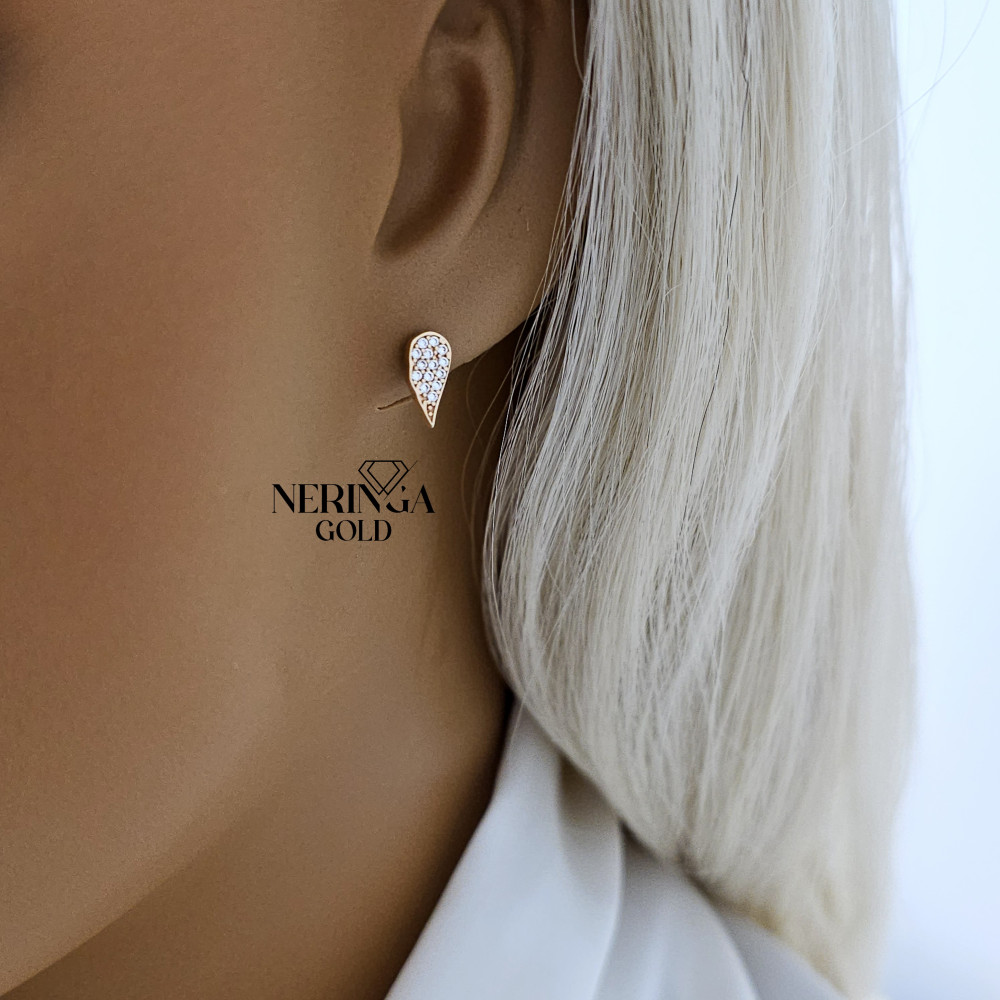 Rose gold stud earrings #60761