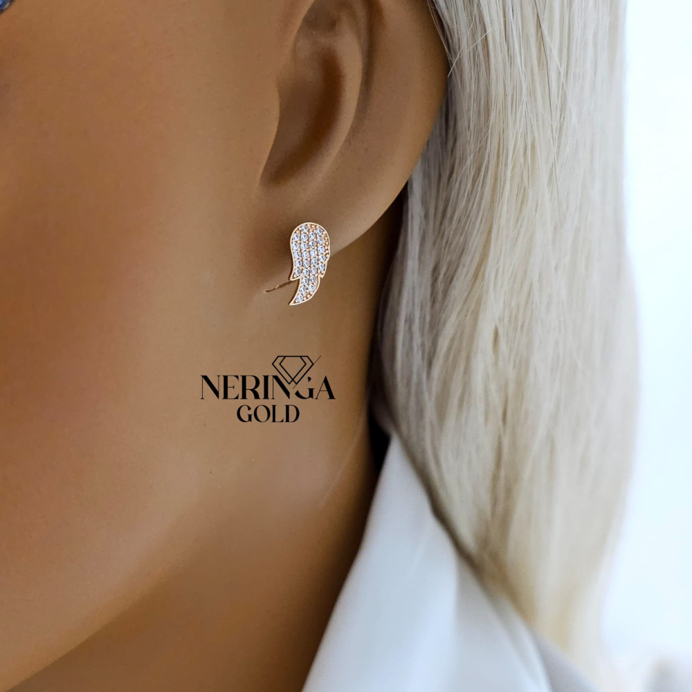 Rose gold stud earrings #64888