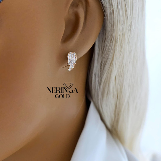 Rose gold stud earrings #64888