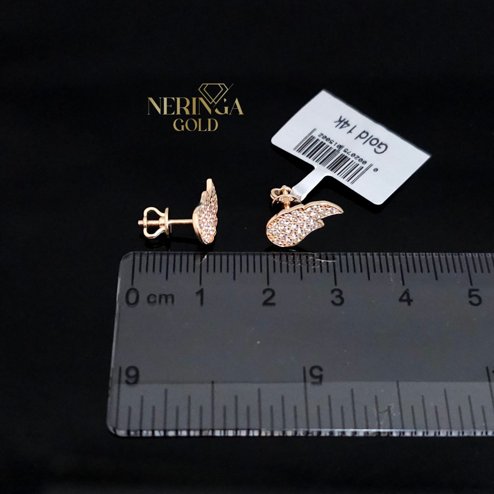 Rose gold stud earrings #64888