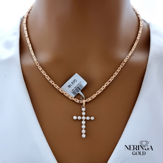 Rose gold cross pendant #63004