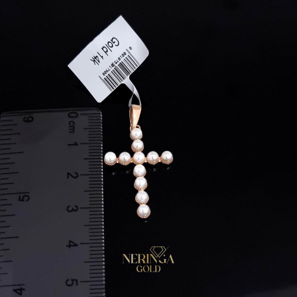 Rose gold cross pendant #66427