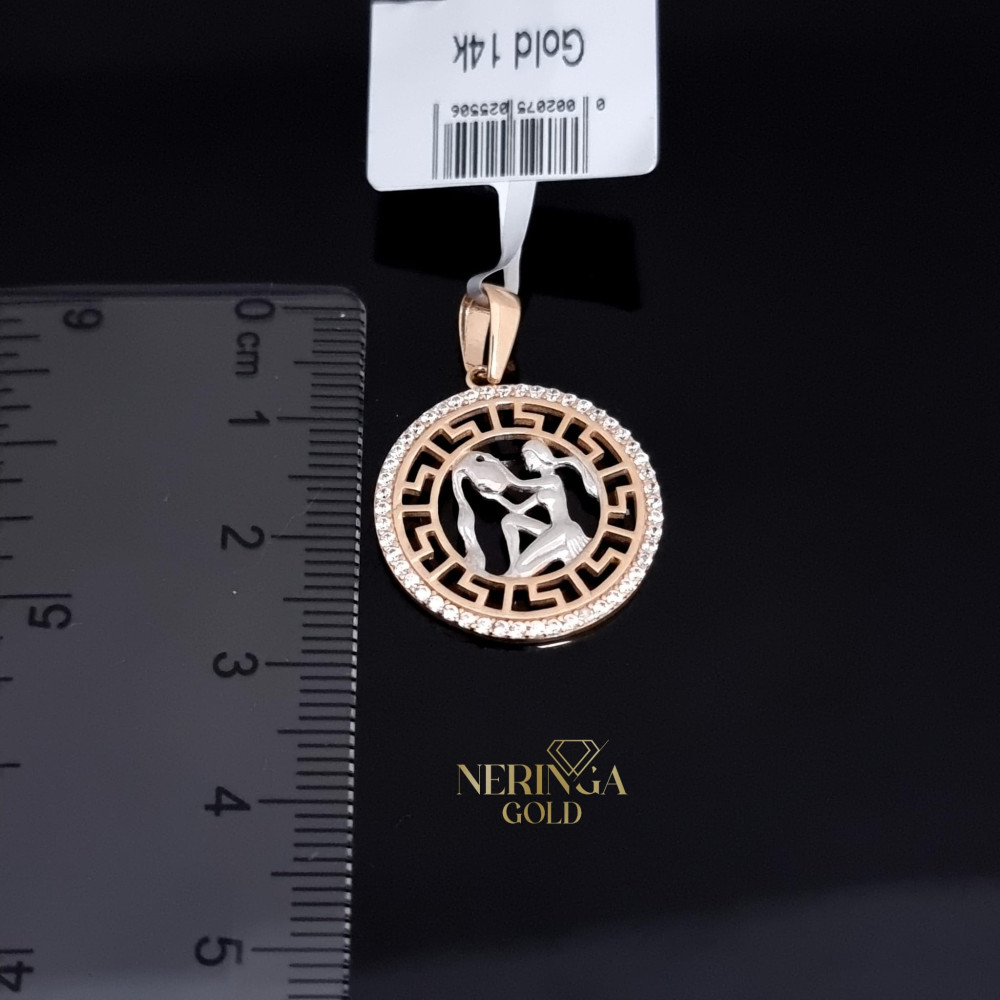 White rose gold zodiac sign pendant #66469