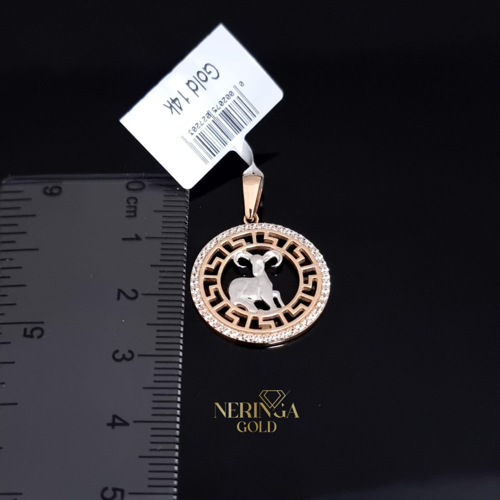 White rose gold zodiac sign pendant #66471