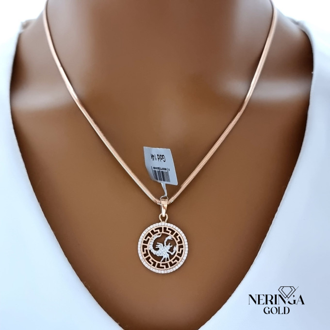 Rose gold zodiac sign pendant #61561