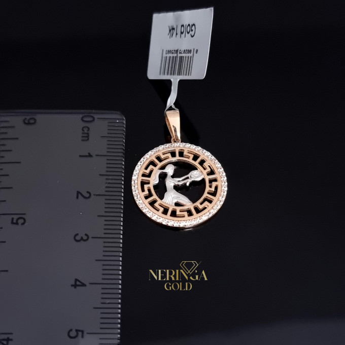 Rose gold zodiac sign pendant #61564