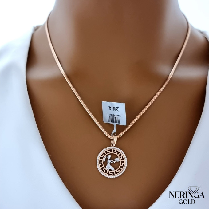 Rose gold zodiac sign pendant #61564
