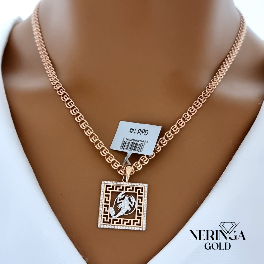 Rose gold zodiac sign pendant #59874