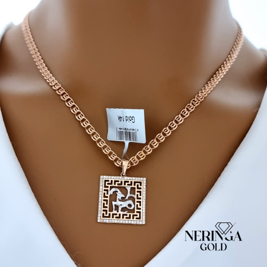 Rose gold zodiac sign pendant #59879