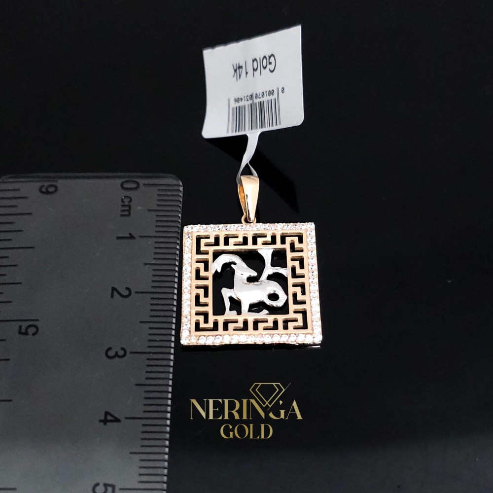 Rose gold zodiac sign pendant #59879